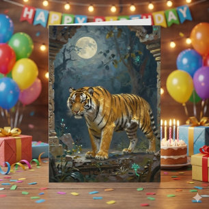 Tarjeta Tigre Temático   Feliz Cumpleaños Sobrino