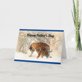 Tarjeta Tigre y cachorro Feliz Día del Padre
