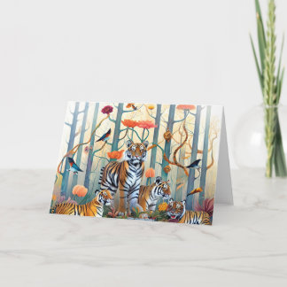 Tarjeta Tigres en el bosque