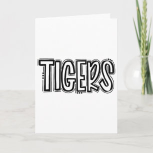 Tarjeta Tigres ondean espíritu escolar naranja negro Footl