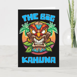 Tarjeta Tiki Big Kahuna Divertido Hawaiano Día del Padre V