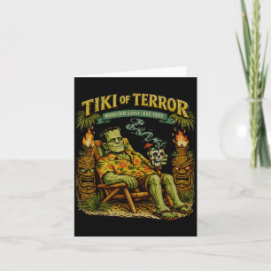 Tarjeta Tiki De Terror Luau De Monstruos Verano Hawaiano