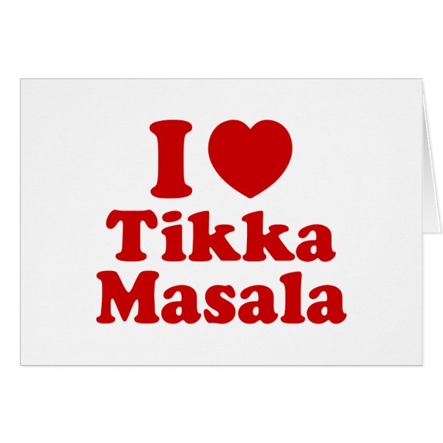 Tarjeta Tikka Masala para el corazón (amor) (Anverso (Horizontal))