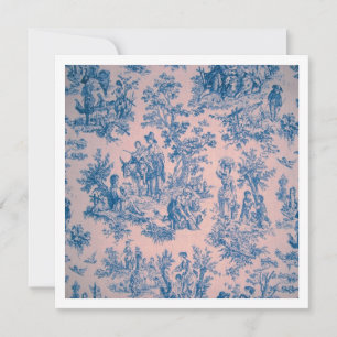 Tarjeta Tile de jouy azul y blanco elegante