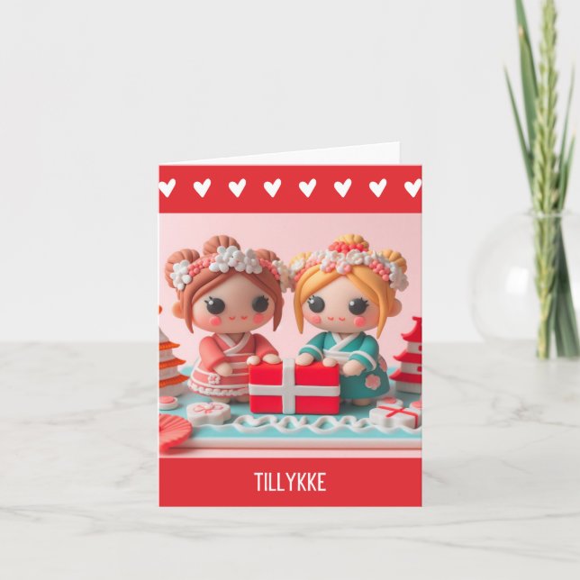 Tarjeta Tillykke, cumpleaños feliz danés (Anverso)