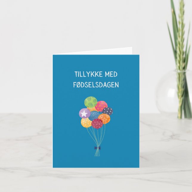 Tarjeta Tillykke med fødselsdagen, feliz cumpleaños danés (Anverso)
