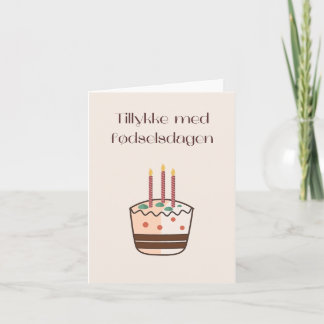 Tarjeta Tillykke med fødselsdagen, feliz cumpleaños danés