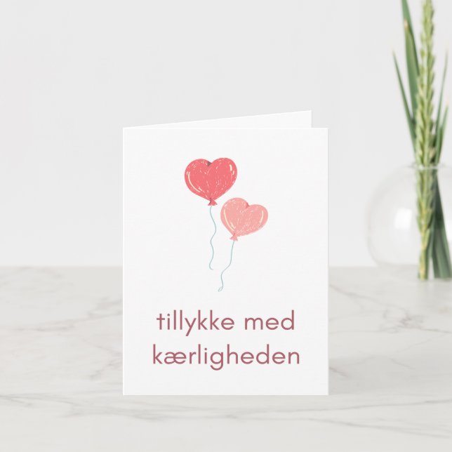 Tarjeta Tillykke med kærligheden, boda danés (Anverso)