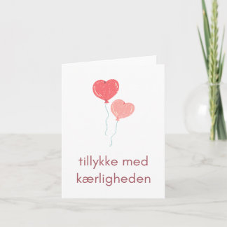 Tarjeta Tillykke med kærligheden, boda danés