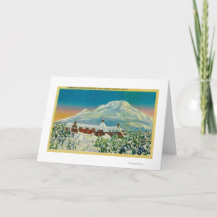 Tarjeta Timberline Lodge en invierno en Mt. Hood