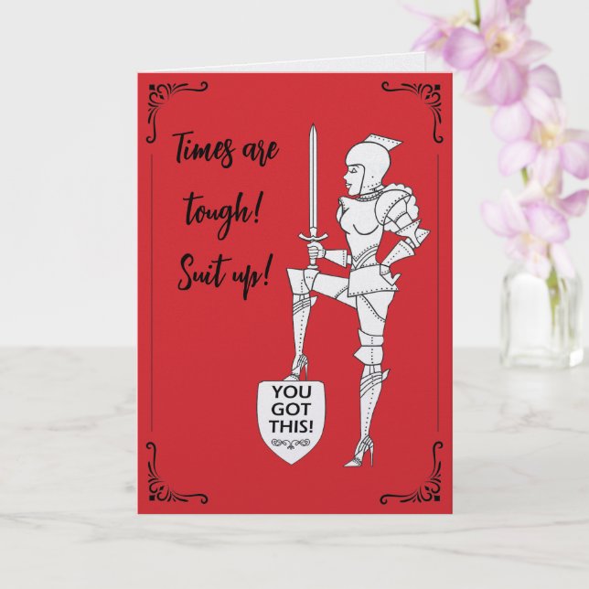 Tarjeta "Times Are Tough - Suit Up!"  Card (Orquídea)