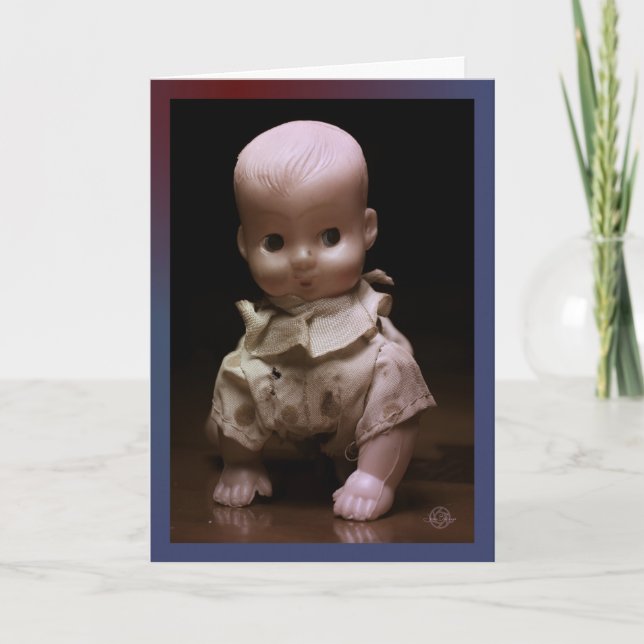 Tarjeta Timmy, la espeluznante muñeca de Halloween, se arr (Anverso)