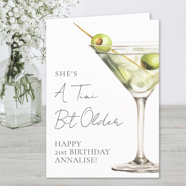 Tarjeta Tini Bit Older Martini Feliz Cumpleaños (Tini Bit Older Martini Happy Birthday Card)