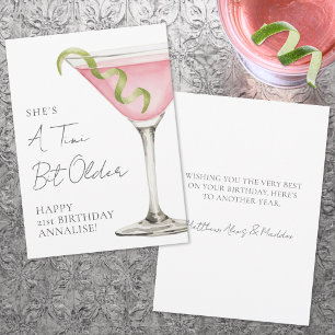 Tarjeta Tini Un Poco Más Viejo Martini Feliz Cumpleaños