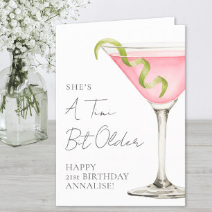 Tarjeta Tini Un Poco Mayor Martini Feliz Cumpleaños