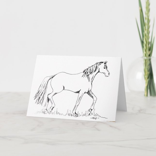 Tarjeta Tinta de trote de caballo en blanco (Anverso)