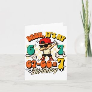 Tarjeta Tío 67-60=7 cumpleaños 7º genial chico haciendo da