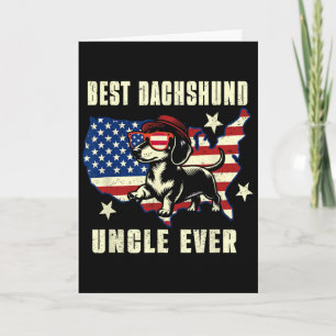 Tarjeta Tío Dachshund Americano Mejor Bandera Americana 4