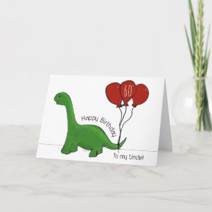 Tarjeta tío de cumpleaños 60 de Dinosaur