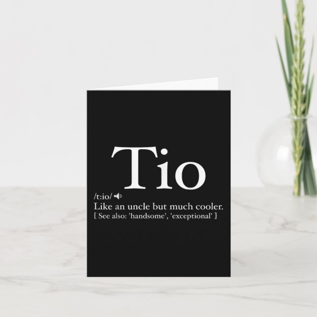 Tarjeta Tio Definition Funny Padres Day Tees para español (Anverso)