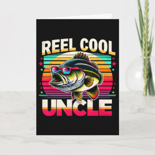 Tarjeta Tío divertido genial carrete B Tío pescador Día de