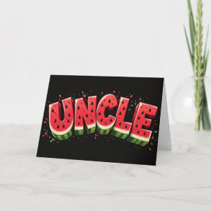 Tarjeta Tío Divertido Tío Sandía Lindo Fruta De Verano