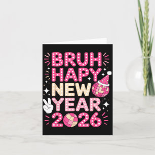 Tarjeta Tío Feliz Año Nuevo 2026 Vibraciones de Fiesta Par