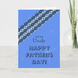 Tarjeta Tío - Feliz Día del Padre - Azul/Estrellas/Patrón