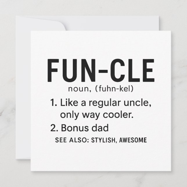 Tarjeta Tío Funcle de cumpleaños (Anverso)