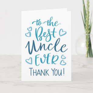 Tarjeta Tío Mejor del Mundo Gracias Tipografía en Azul