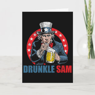 Tarjeta Tío Sam Borracho Divertido 4 De Julio Tío Sam Cerv