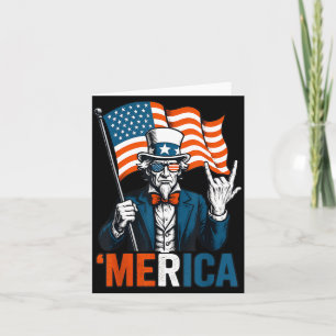 Tarjeta Tío Sam Merica Rock Divertido 4 de Julio Americano