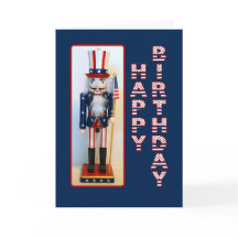 Tío Sam Nutcracker Feliz cumpleaños