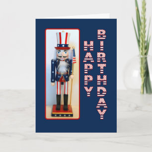 Tarjeta Tío Sam Nutcracker Feliz cumpleaños