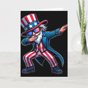 Tarjeta Tío Sam Patriótico Dabbing Usa 4 De Julio Hombres