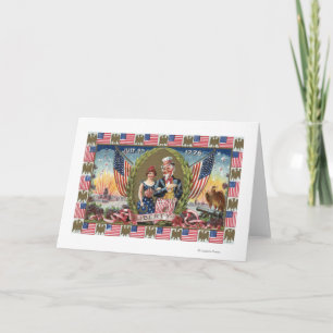 Tarjeta Tío Sam y señora Liberty