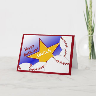 Tarjeta Tío - tío cariñoso del béisbol del feliz
