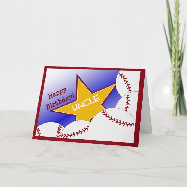 Tarjeta Tío - tío cariñoso del béisbol del feliz (Anverso)