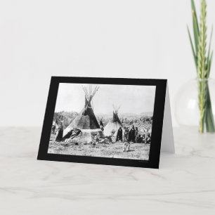 Tarjeta Tipis 1884 del indio y de la piel del Shoshoni