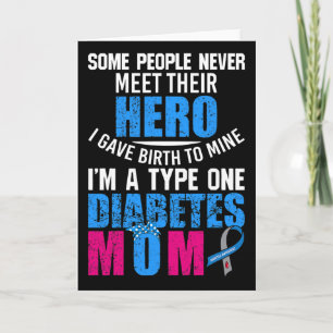 Tarjeta Tipo 1 Diabetes Mamá Madre T1d Conciencia sobre la