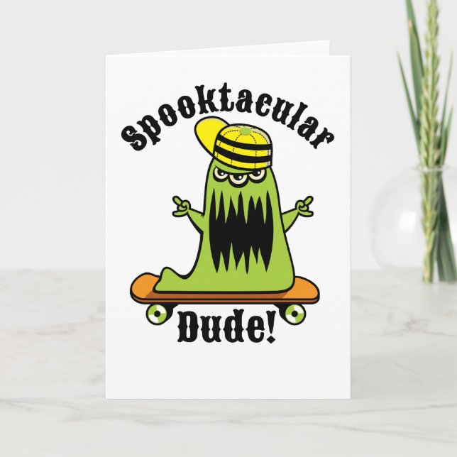 Tarjeta ¡Tipo de Spooktacular del monstruo del monopatín (Anverso)
