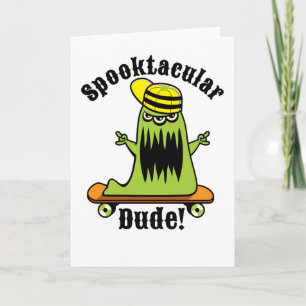 Tarjeta ¡Tipo de Spooktacular del monstruo del monopatín