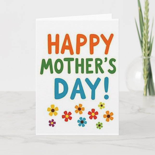 Tarjeta tipo Día de las Madres pintada (Anverso)
