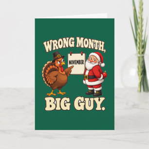 Tarjeta Tipo Equivocado Gran Tipo Noviembre Pavo Vs Santa