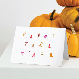 Tarjeta Tipo festivo Feliz otoño y vacaciones plegadas