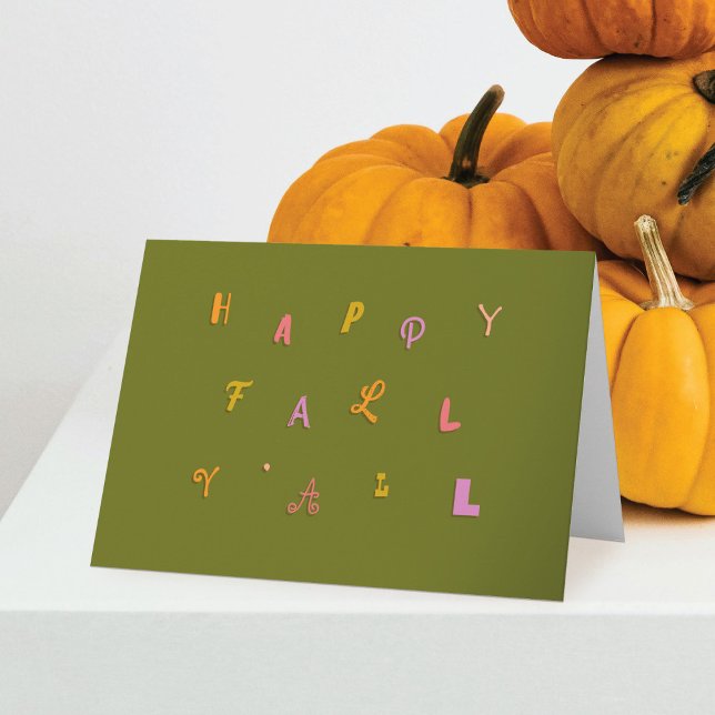 Tarjeta Tipo festivo Olive Happy Fall Y'all (Subido por el creador)
