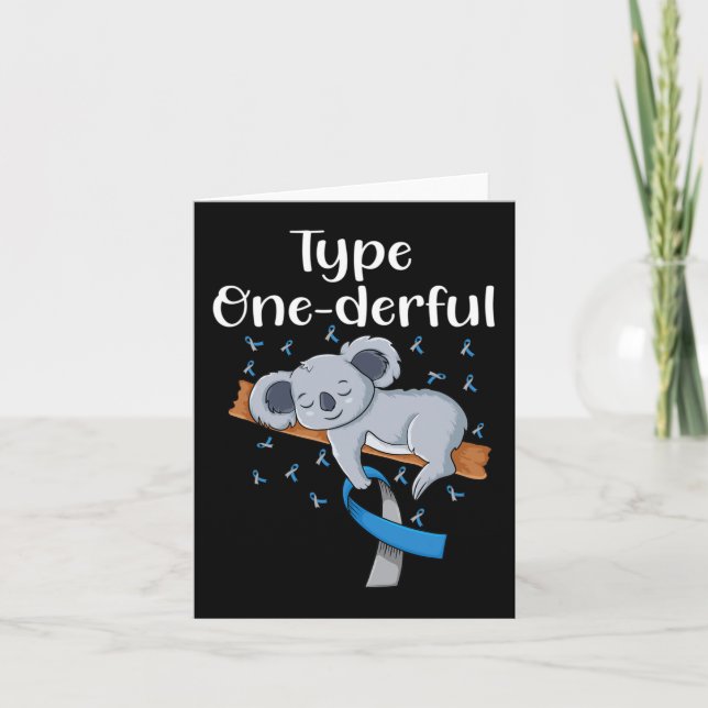 Tarjeta Tipo: Maravillosa diabetes Koala cinta T1D Diabete (Anverso)