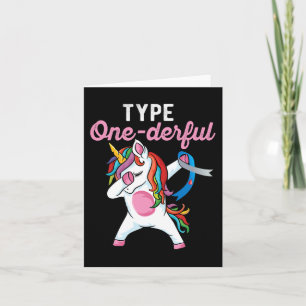 Tarjeta Tipo Maravilloso Dabbing unicornio Tipo 1 Diabetes