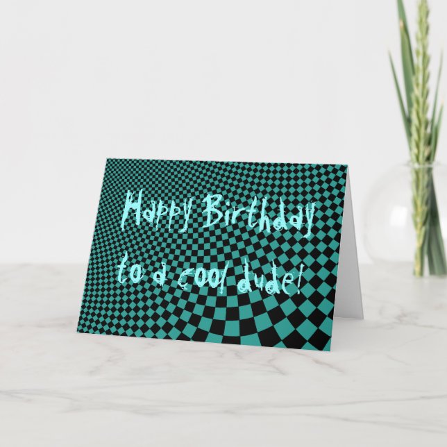 Tarjeta Tipo retro deformado punk del feliz cumpleaños del (Anverso)