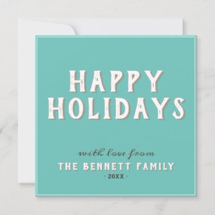 Tarjeta Tipografía Blanca Simple Moderna Felices Fiestas